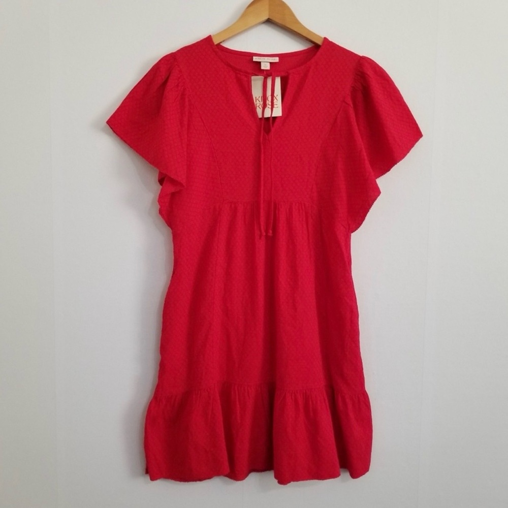 Knox Rose Red Flutter Sleeve Dress